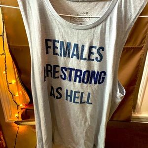Females ARE strong as hell!💪 fun beaded graphic tank